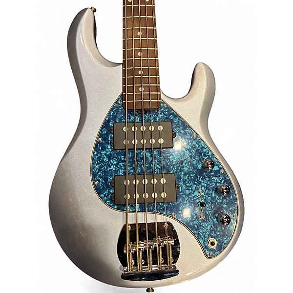 Used Sterling by Music Man Ray5 5 String Pewter Electric Bass Guitar