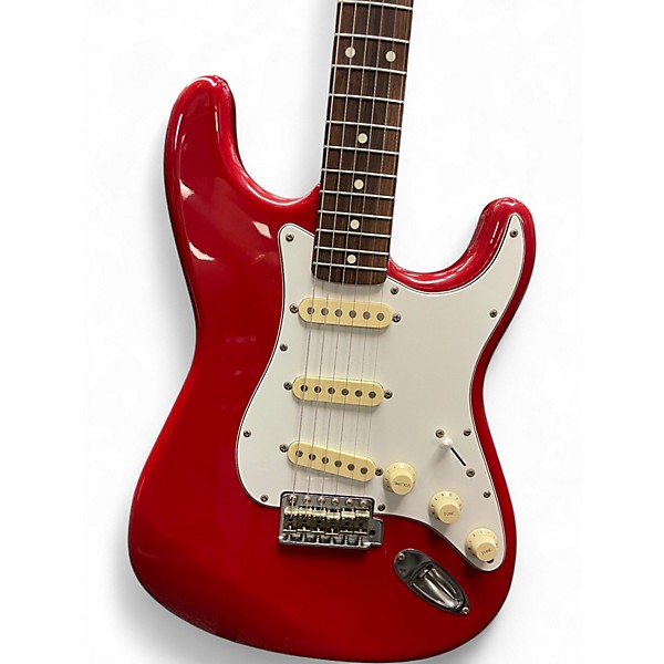 Used 1980s Squier MIJ Stratocaster E Red Solid Body Electric Guitar