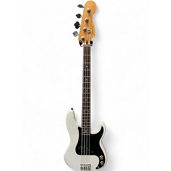 Used Fender Player Precision Bass White and Black Electric Bass Guitar