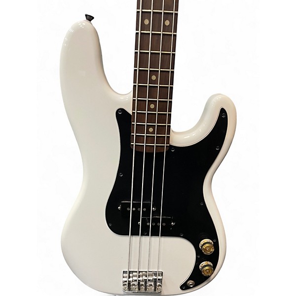 Used Fender Player Precision Bass White and Black Electric Bass Guitar
