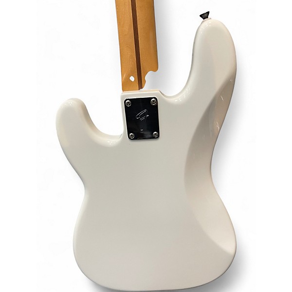 Used Fender Player Precision Bass White and Black Electric Bass Guitar