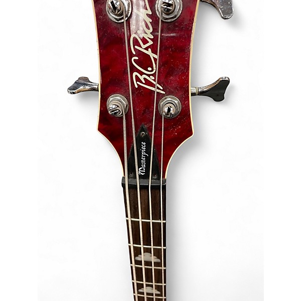 Used B.C. Rich Masterpiece Mockingbird BASS Trans Crimson Red Electric Bass Guitar