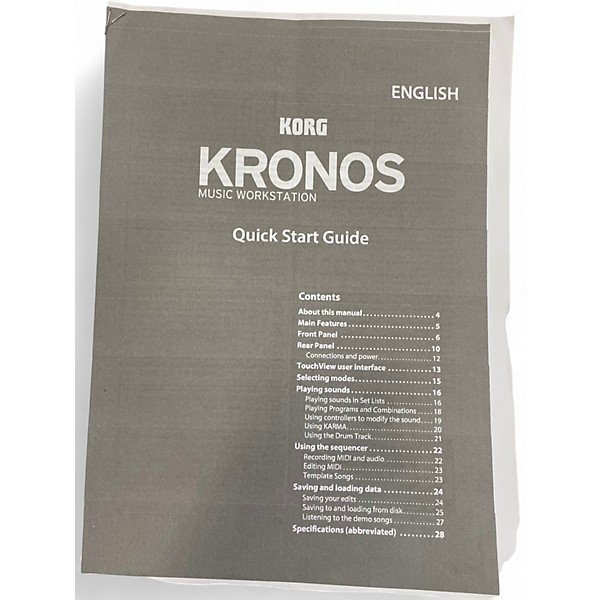 Used KORG Kronos 2 73 Keyboard Workstation