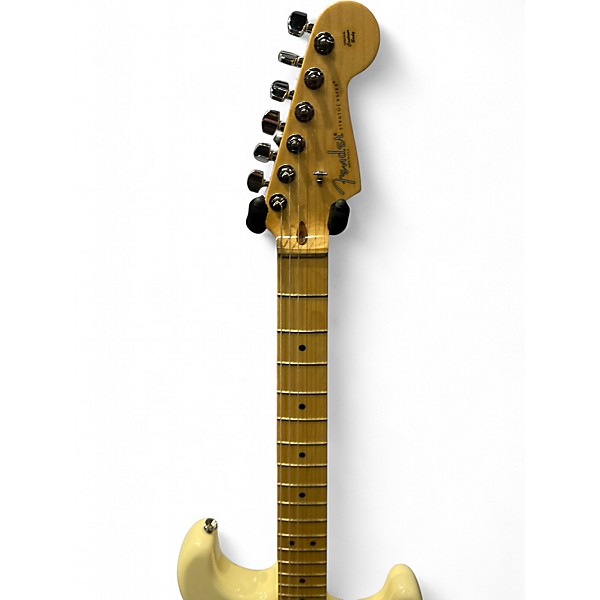 Used Fender AMERICAN STANDARD STRATOCASTER WITH MODDED BRASS NUT White Solid Body Electric Guitar