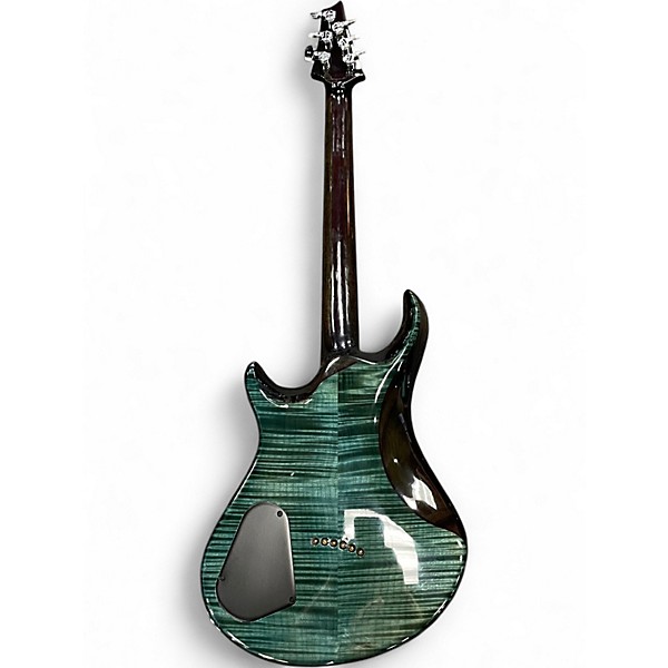 Used Warrior Dran Michael Custom Trans Turquoise Solid Body Electric Guitar