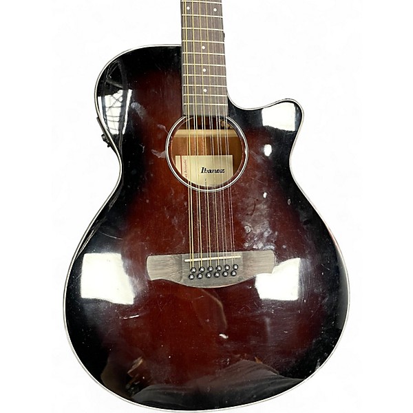 Used Ibanez AEG5012 Dark Violin Sunburst Acoustic Electric Guitar
