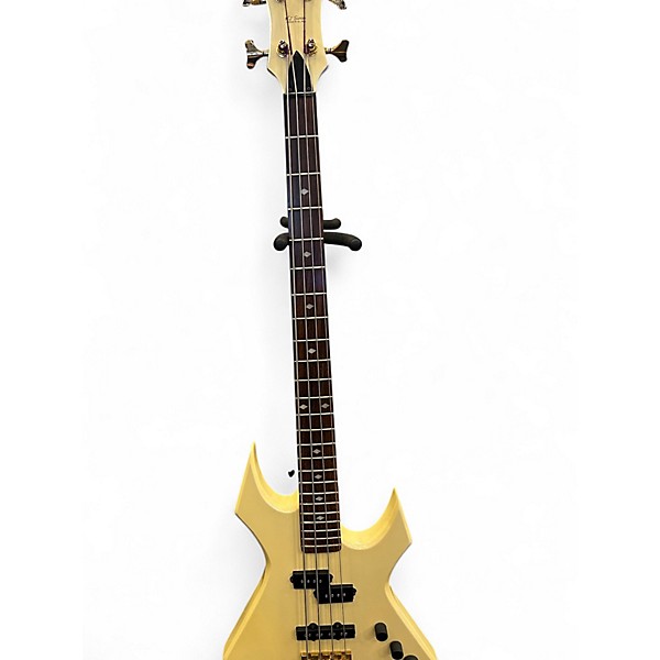 Used B.C. Rich NJ Series Warlock Bass Antique Ivory Electric Bass Guitar