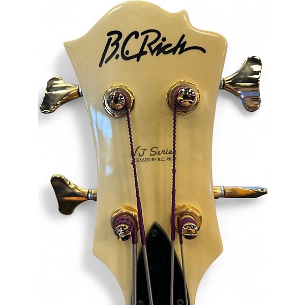 Used B.C. Rich NJ Series Warlock Bass Antique Ivory Electric Bass Guitar