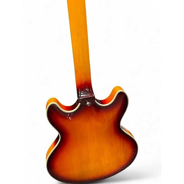 Used D'Angelico Premier Series DC 3 Tone Sunburst Hollow Body Electric Guitar