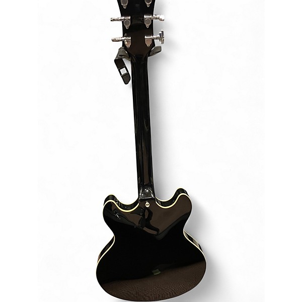 Used D'Angelico Premier Series DC Black Hollow Body Electric Guitar