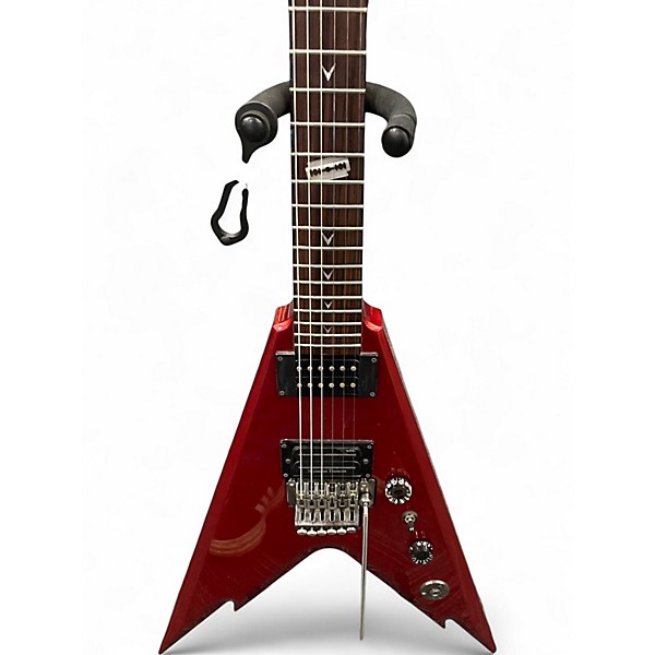 Used Dean Dime Razorback V Candy Apple Red Metallic Solid Body Electric Guitar