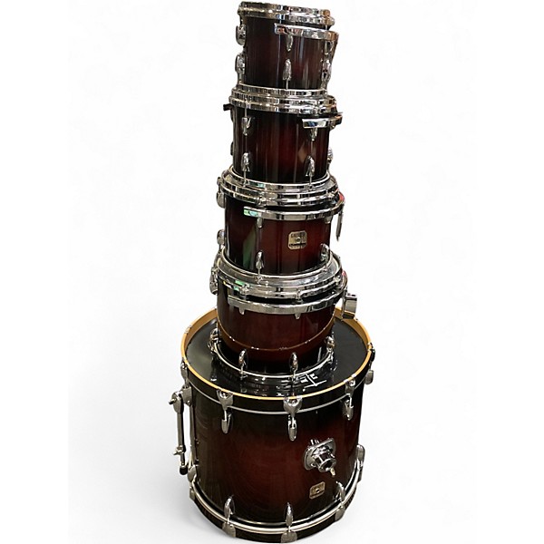 Used Gretsch Drums 5 Piece Renown Maple 5 piece Dark Cherry Burst Drum Kit