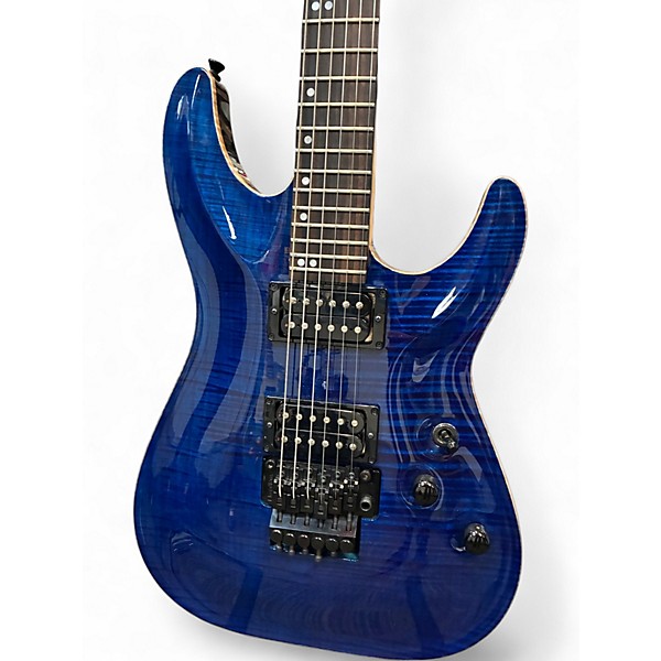 Used Schecter Guitar Research Sunset Classic II Floyd Rose BLACK OCEAN Solid Body Electric Guitar