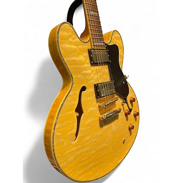 Used 2006 Fusion Blues FB300N Quilted Maple Hollow Body Electric Guitar