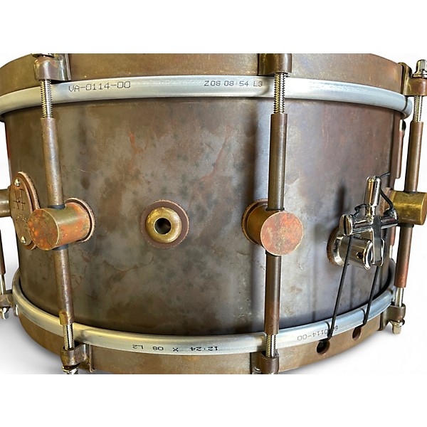 Used A&F Drum  Co 14X6.5 RAW BRASS SNARE Brown Drum