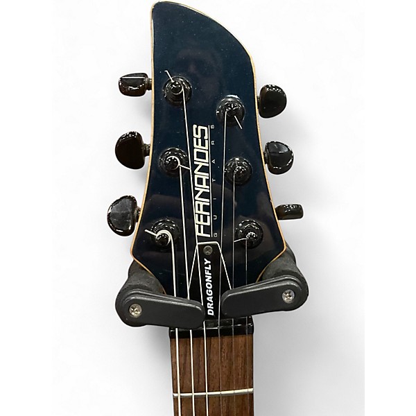 Used Fernandes DRAGONFLY PRO BLUE SPARKLE Solid Body Electric Guitar
