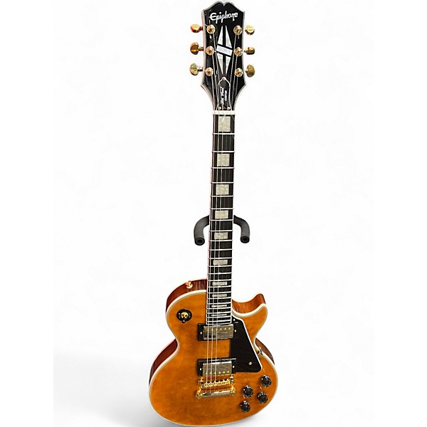 Used Epiphone Les Paul Custom Trans Amber Solid Body Electric Guitar