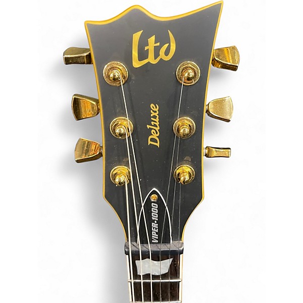 Used ESP LTD Viper 1000 Deluxe Satin Black Solid Body Electric Guitar