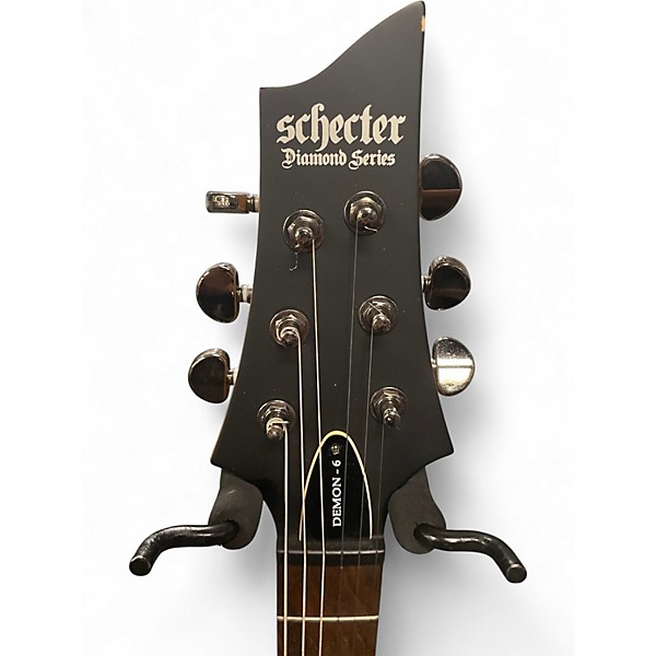 Used Schecter Guitar Research Demon 6 Black Solid Body Electric Guitar