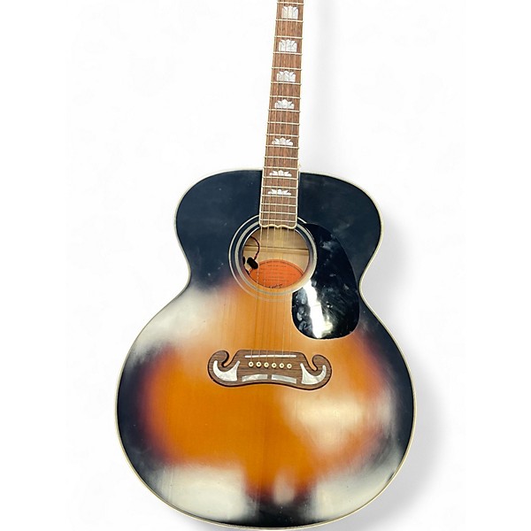 Used Epiphone Inspired by Gibson J-200 Aged Vintage Sunburst Acoustic Electric Guitar