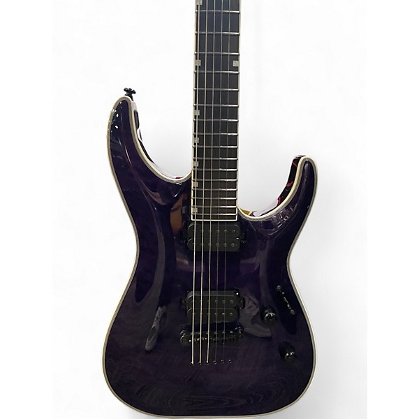 Used ESP LTD MH1000 Deluxe Trans Purple Solid Body Electric Guitar