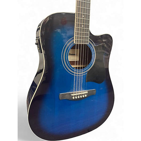 Used Ibanez V70CE Transparent Blue Acoustic Electric Guitar