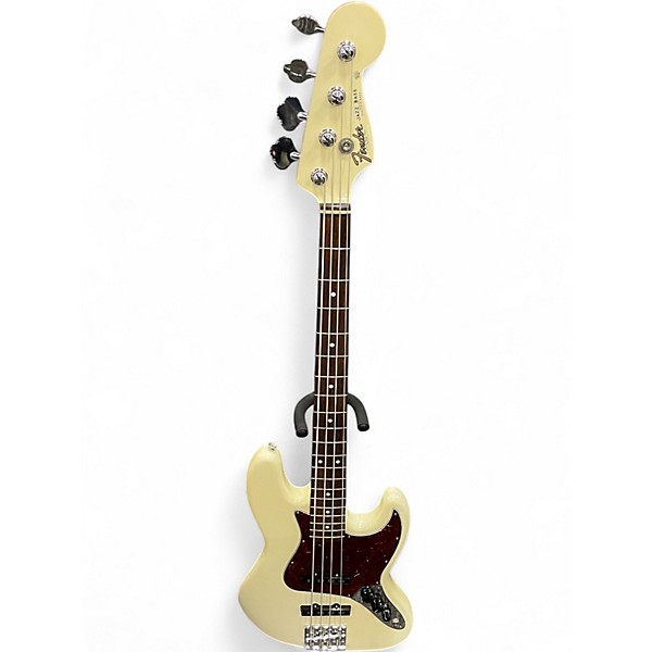 Used Fender American Standard Jazz Bass Olympic White Electric Bass Guitar