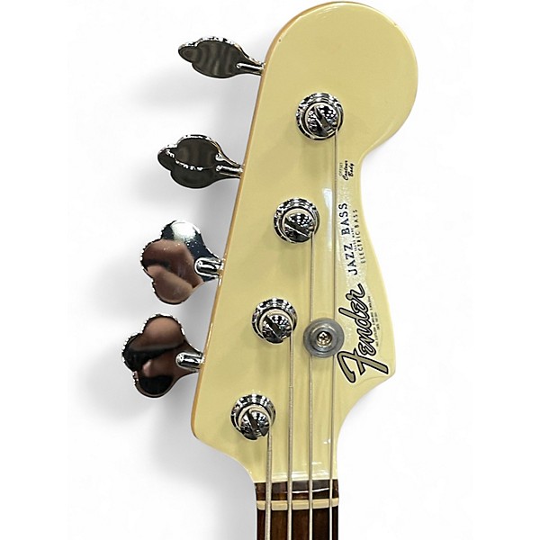 Used Fender American Standard Jazz Bass Olympic White Electric Bass Guitar