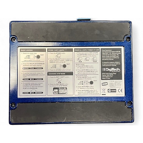 Used DigiTech JML Jam Man Looper Phrase Sampler Pedal