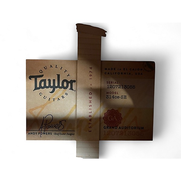 Used Taylor 314CE SE Sunburst Acoustic Electric Guitar