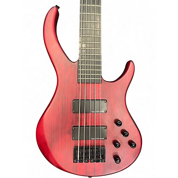 Used Iyv IBA-500 Transparent Red Electric Bass Guitar