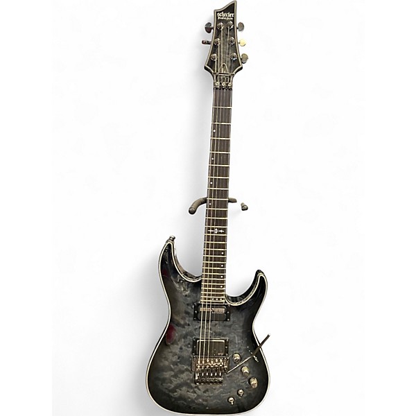 Used Schecter Guitar Research Hellraiser C1 Floyd Rose Sustaniac Trans Black Solid Body Electric Guitar