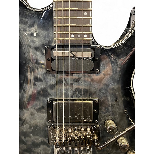 Used Schecter Guitar Research Hellraiser C1 Floyd Rose Sustaniac Trans Black Solid Body Electric Guitar