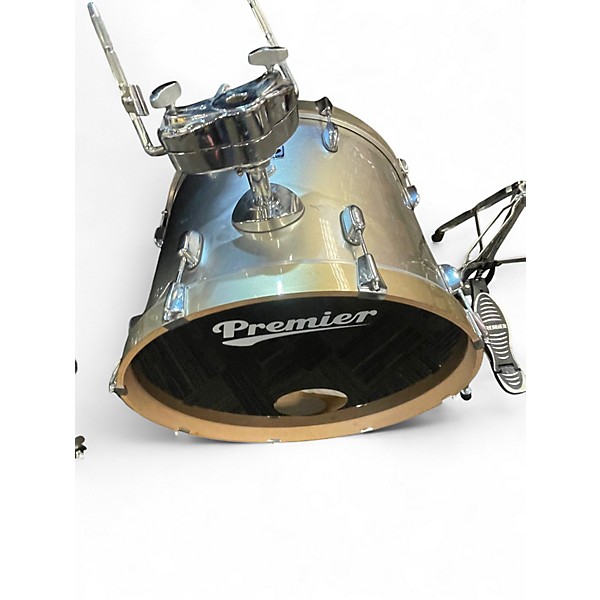 Used Premier 5 Piece CABRIA Metallic Silver Drum Kit