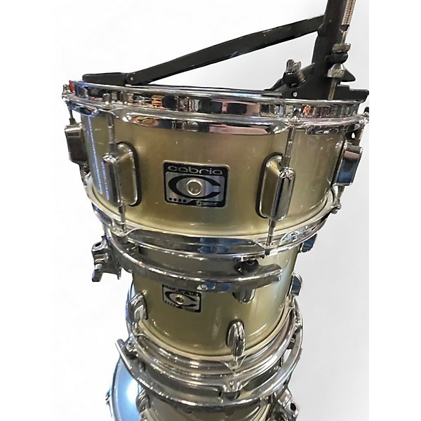 Used Premier 5 Piece CABRIA Metallic Silver Drum Kit