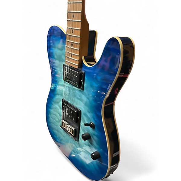 Used Schecter Guitar Research PT PRO AQUA BLUE Solid Body Electric Guitar
