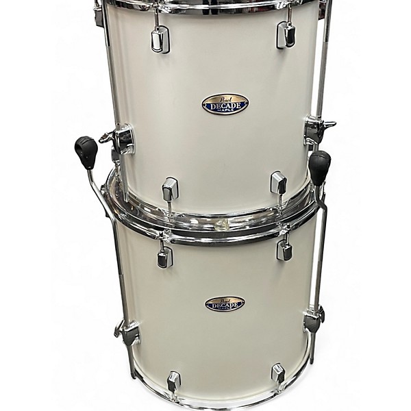 Used Pearl 7 Piece Decade Maple White Satin Pearl Drum Kit
