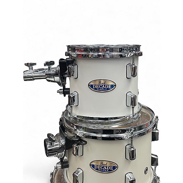 Used Pearl 7 Piece Decade Maple White Satin Pearl Drum Kit