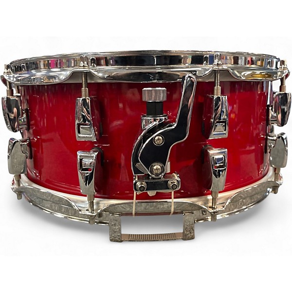 Used Yamaha 6X14 Absolute Snare Candy Apple Red Drum