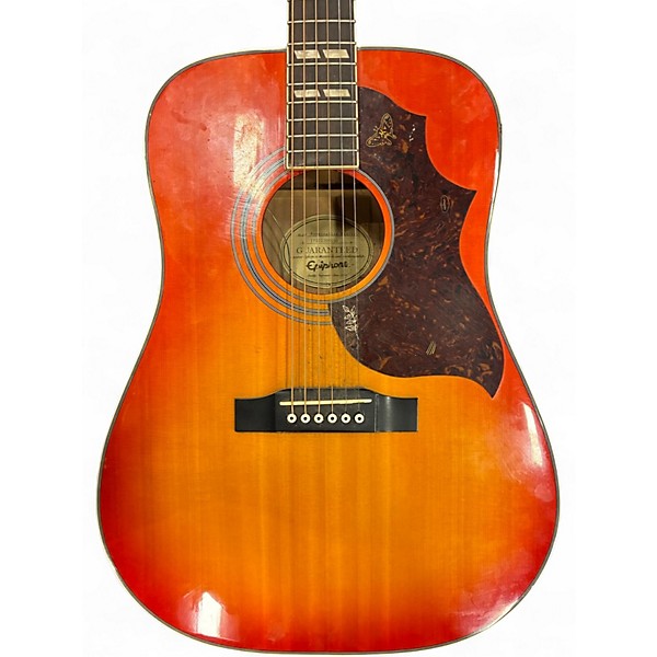 Used 2017 Epiphone Hummingbird Pro Sunburst Acoustic Electric Guitar