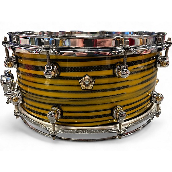 Used Pearl 14X6.5 Masterworks Carbon Fiber Over Maple Gold Swirl on Black Carbon Drum