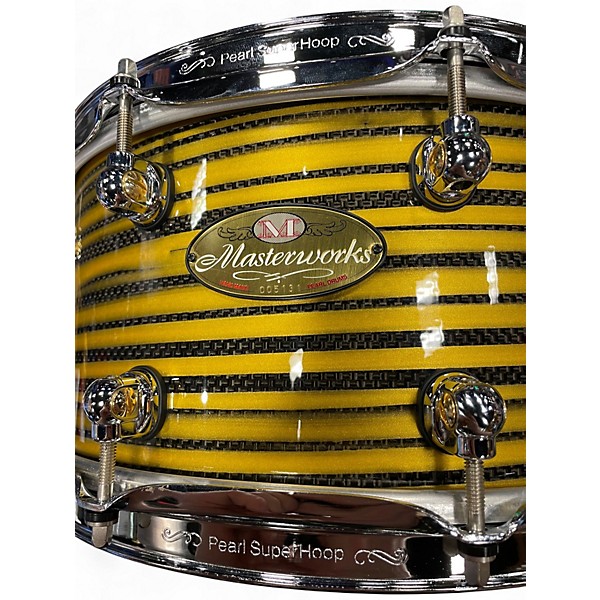 Used Pearl 14X6.5 Masterworks Carbon Fiber Over Maple Gold Swirl on Black Carbon Drum
