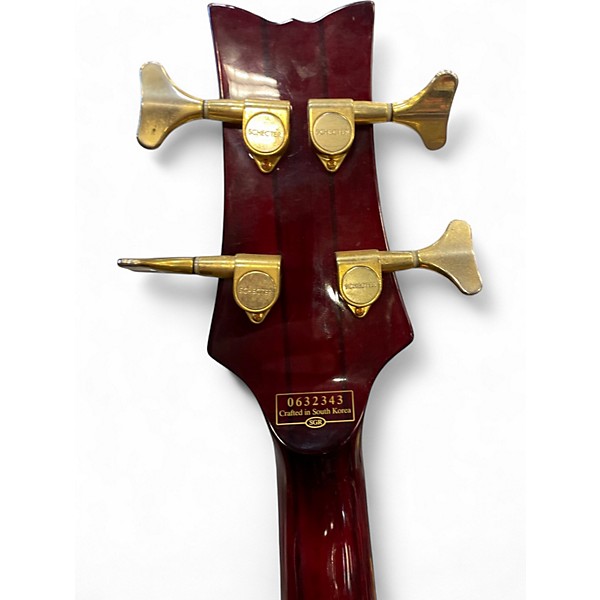 Used Schecter Guitar Research Diamond Series Elite 4 Crimson Red Electric Bass Guitar