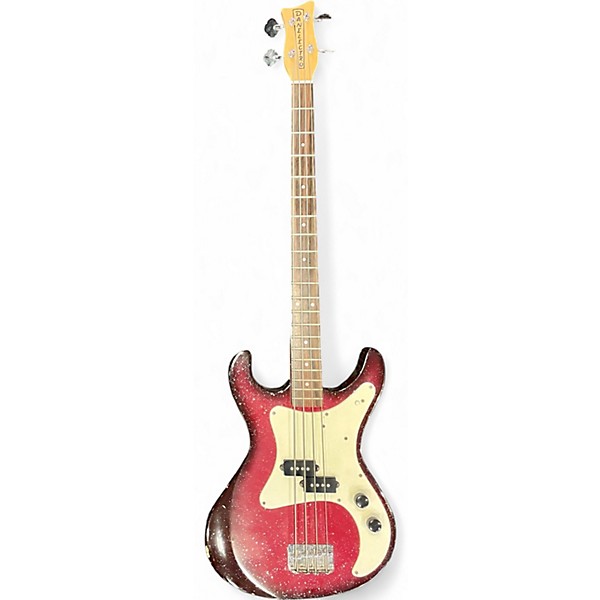 Used Danelectro Danoblaster Rumor Red Sparkle Burst Electric Bass Guitar