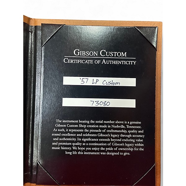 Used Gibson 1957 Reissue Les Paul Custom Black Beauty Black Solid Body Electric Guitar