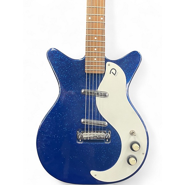 Used Danelectro '59M NOS+ Blue Sparkle Solid Body Electric Guitar
