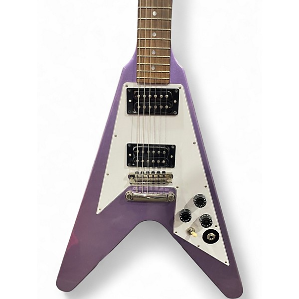 Used 2024 Epiphone Kirk Hammett 1979 Flying V PURPLE METALLIC Solid Body Electric Guitar