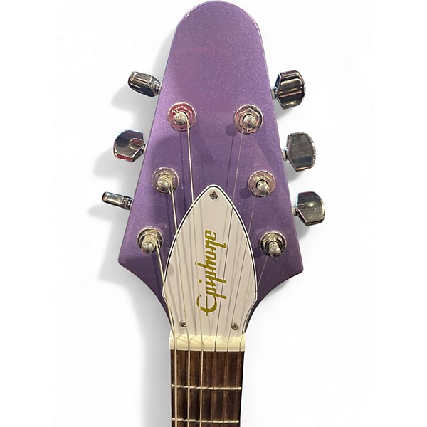Used 2024 Epiphone Kirk Hammett 1979 Flying V PURPLE METALLIC Solid Body Electric Guitar