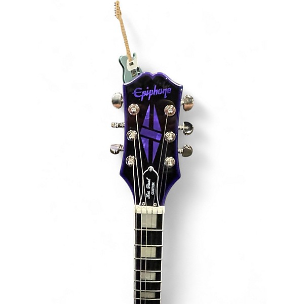 Used 2025 Epiphone LES PAUL CUSTOM PURPLE WIDOW Solid Body Electric Guitar