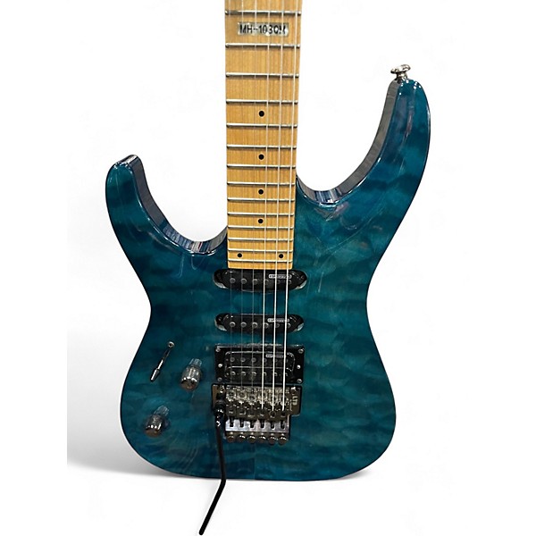 Used ESP MH103QMA Left Handed Blue Electric Guitar